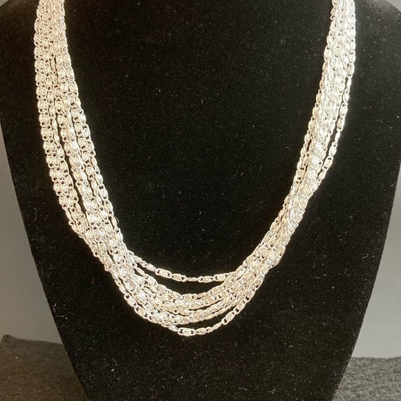 Sarah Coventry 8 strand silver tone necklace and earrings set - Picture 9 of 11